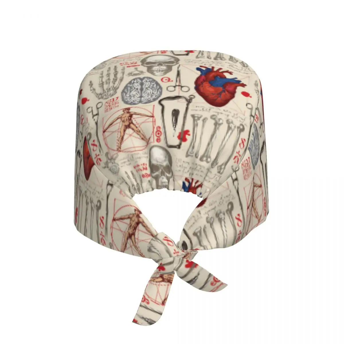 Human Anatomy Printed Nursing Work Cap Scrub Caps Unisex Nursing Hair Hats Work Scrubs Hat for Medical