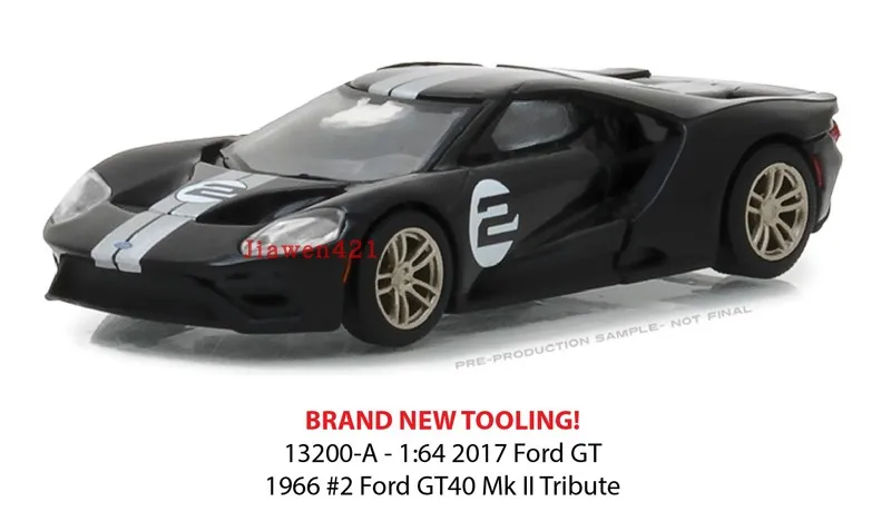 GreenLight 1:64 2017 فورد جي تي - 1966 # 2 لعبة مجموعة التغليف الأصلية Ford GT40 Racing Mk II هدية للأصدقاء الاختيار الأول #1