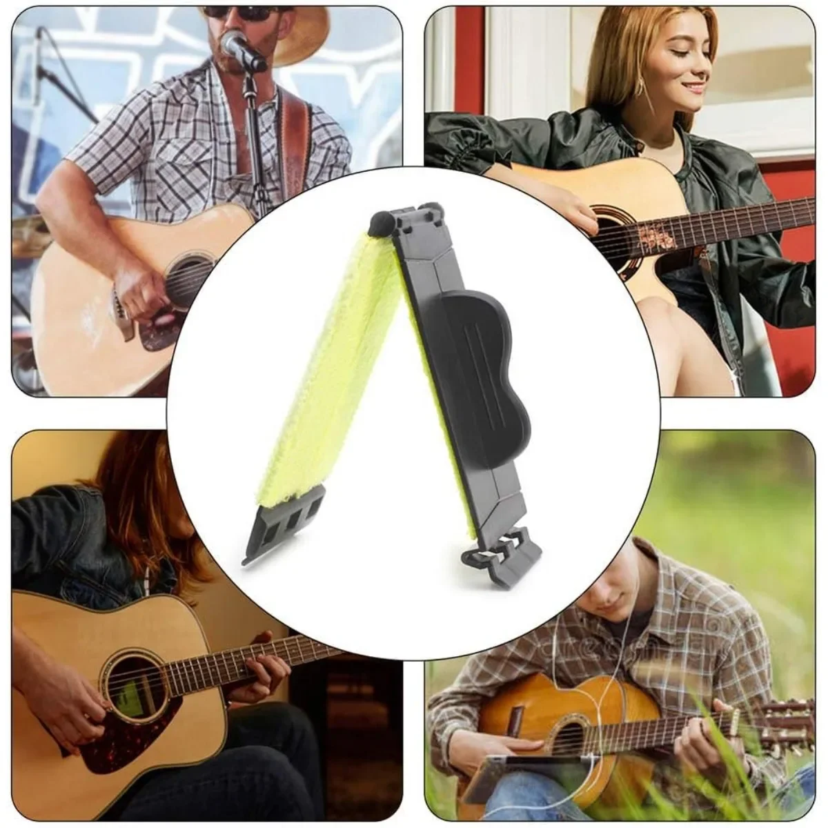 바이올린, 베이스, 우쿨렐레, 일렉트릭 기타의 유지 보수 및 관리를 위한 4pcs 기타 스트링 클리너 깨끗한 프렛보드 천 도구