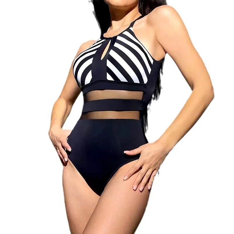 ملابس السباحة الأوروبية والأمريكية الجديدة الفلسطينية قطعة واحدة ملابس السباحة النسائية الرسن الشاطئ الروسية بيكيني النساء #5
