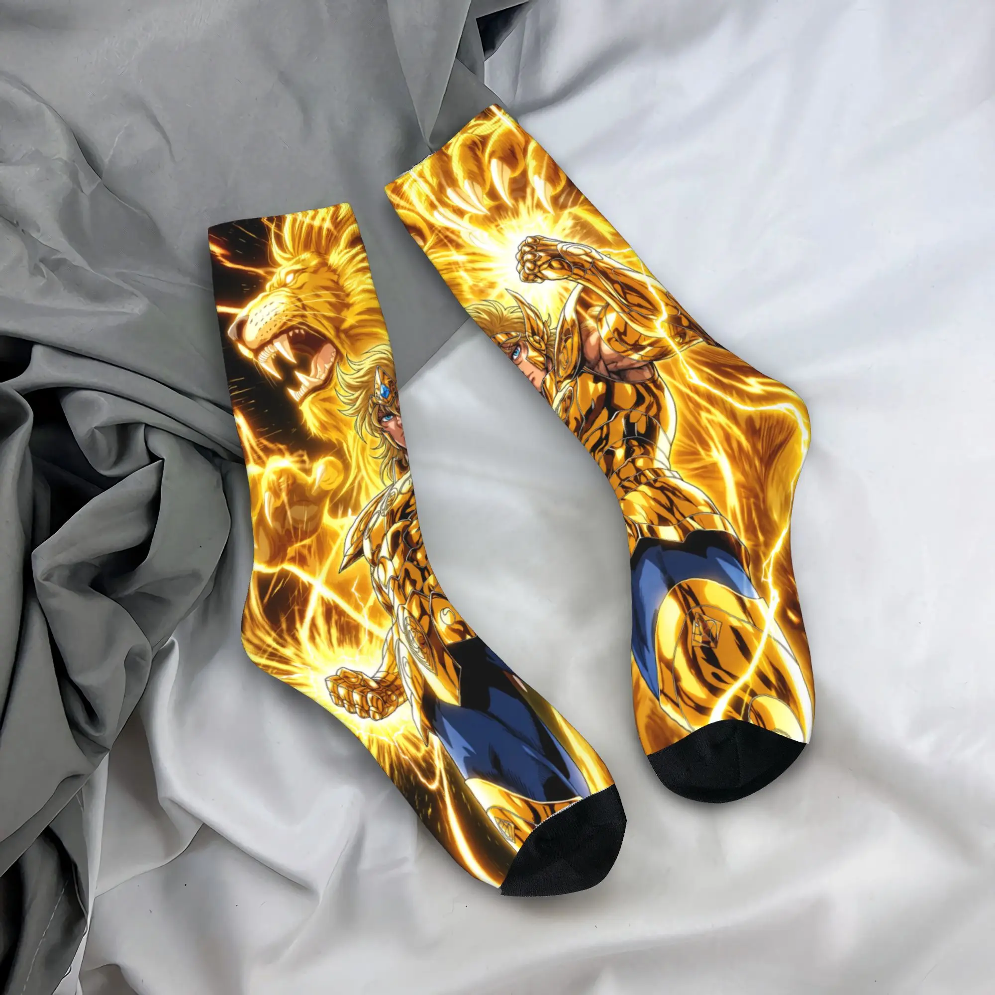 Saint Seiya Saga Gemini Pattern Socks  Casual Stockings Couple Soft Cycling Socks Autumn Custom Anti Sweat Socks