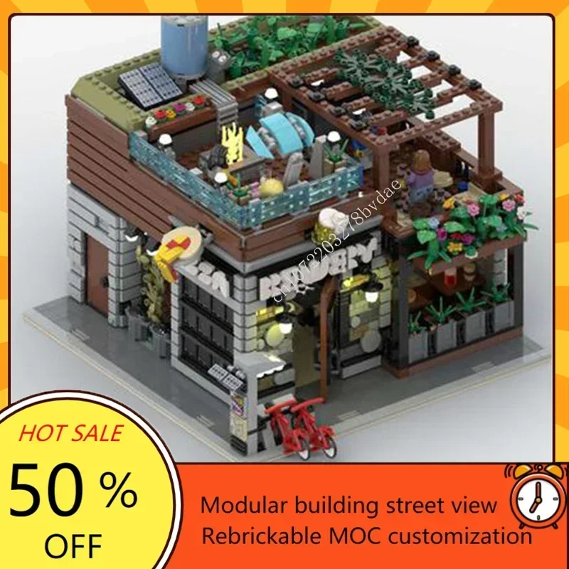 Brewery & Pizza Shop Modular MOC Creative street view Model Building Blocks architettura fai da te Education Assembly Model Toys Gifts