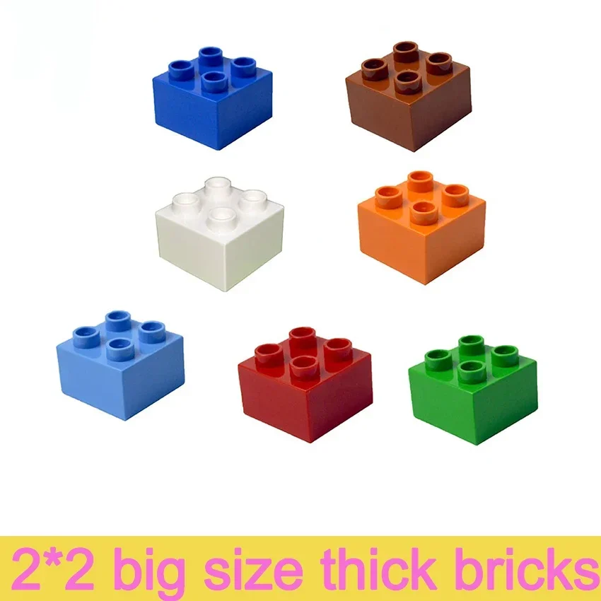 Duploes Big Size Building Blocks Classic Thick Figures Bricks 2x2 Dots Educational Creative Size  Brand Toy For Children Gifts