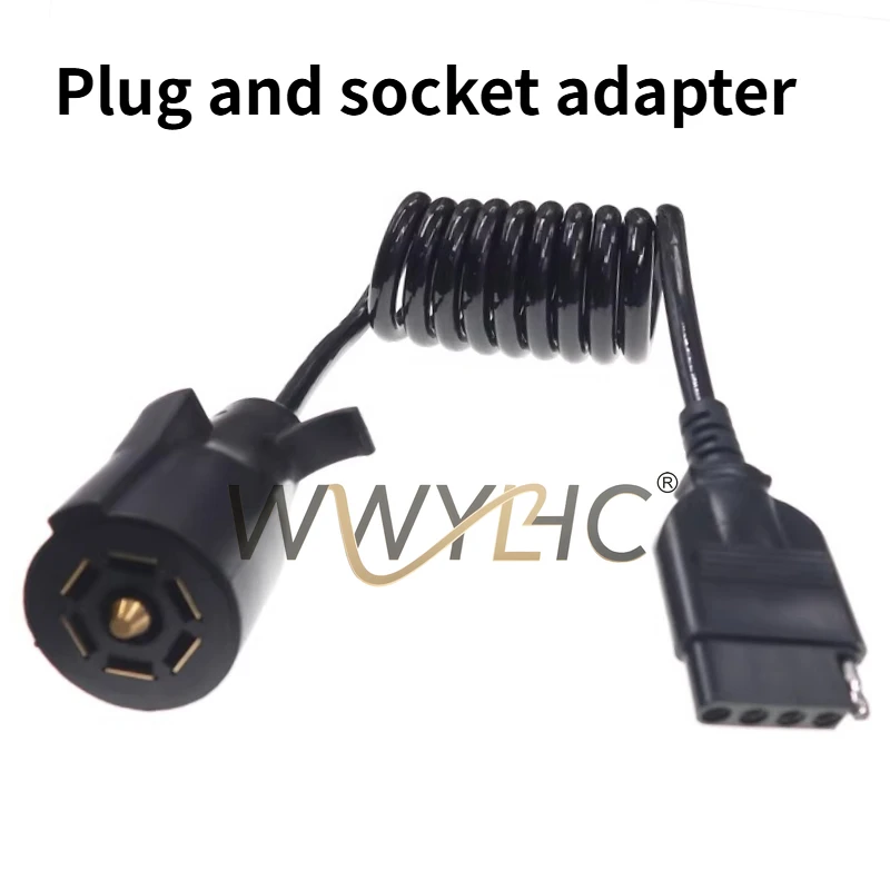 Suitable for 7 To 5 Spring Cable - 5 Feet, RV Trailer Converter, Plug & Socket Adapter