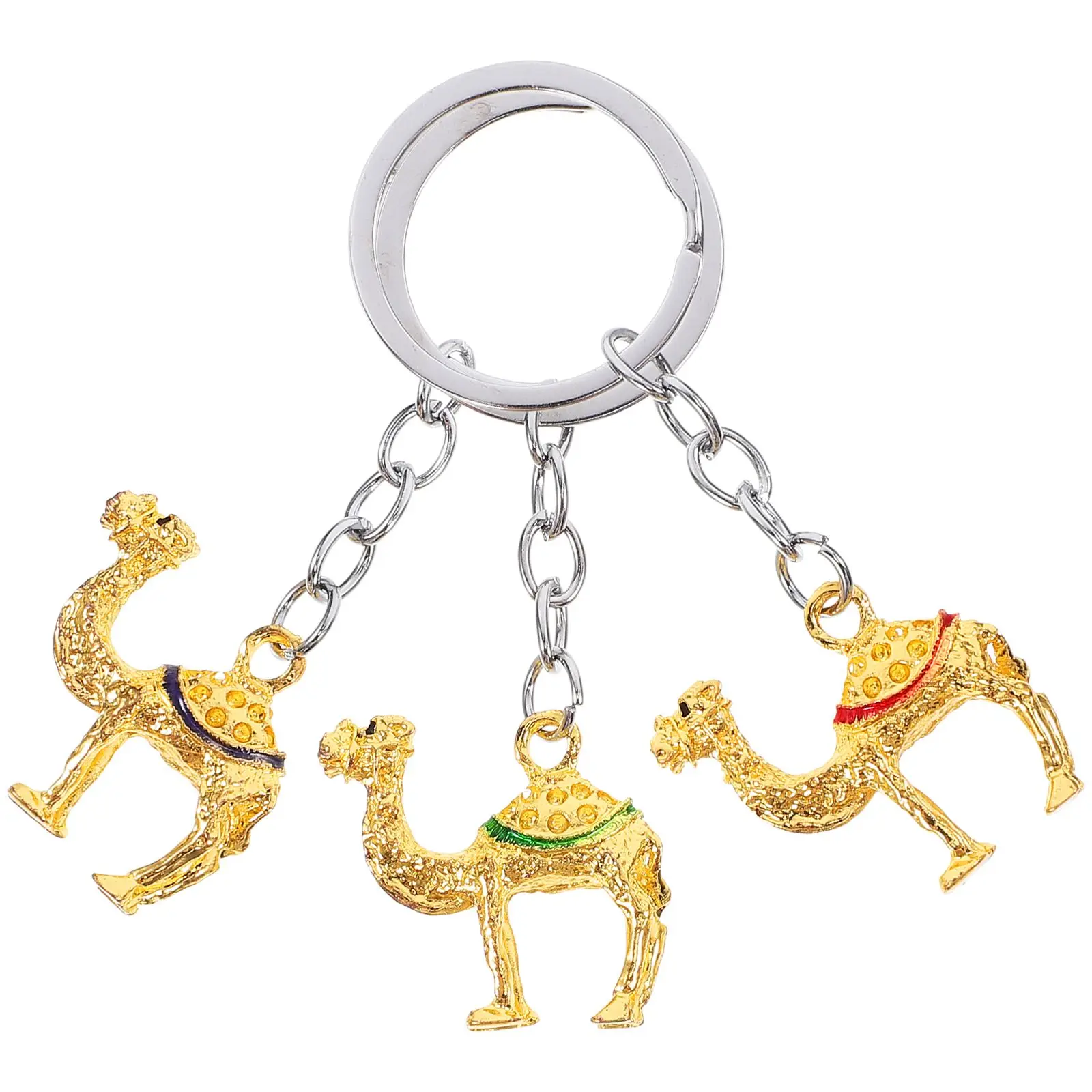 

3 Pcs Camel Pendants Keychain Cute Backpack Keychains Decorate Animal Style Necklace Zinc Alloy