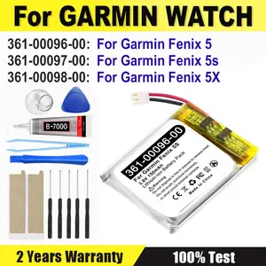 Bilashmart BackShell Watch Battery 361 00097 00 361 00096 00 361 00098 00 Garmin Fenix 5 Fenix 5S 5X Fenix 6 Replacement Battery + Tools