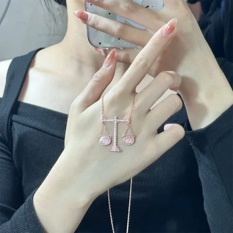 MDL Moissa!ite نمط قلادة أوبال أفقية 18 كيلو مجموعة صغيرة مع الماس أوبيرجين #3