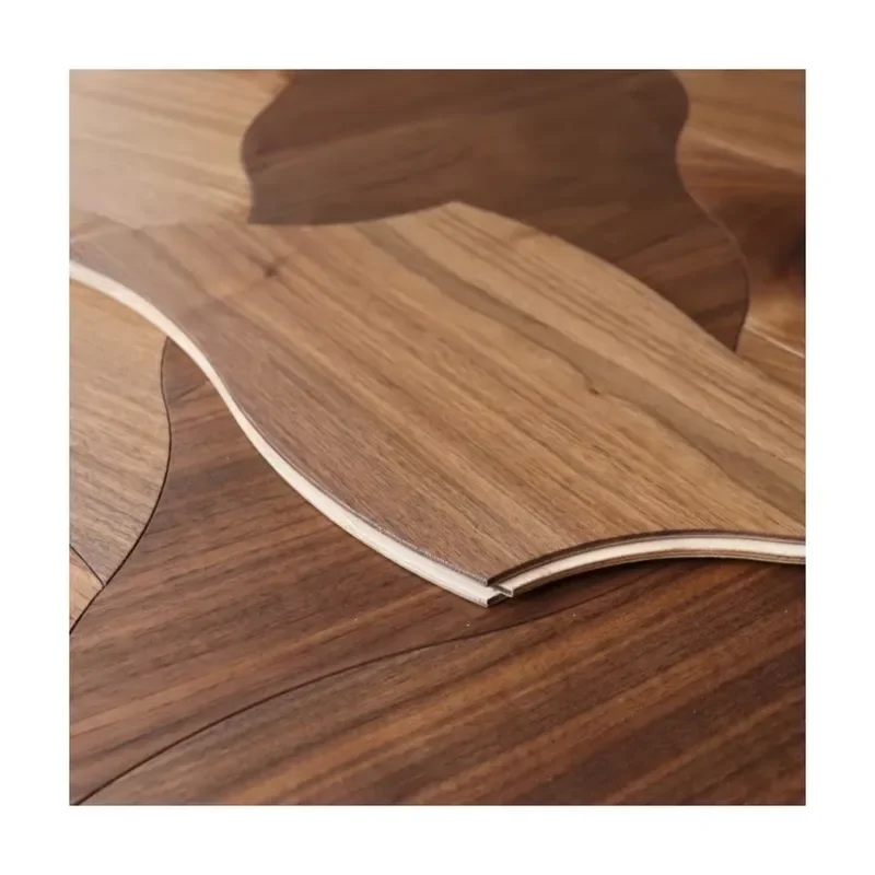 Hard Wood Brushed Parquet Solid Black Walnut Parquet of Engineered Timber Flooring White Modern Indoor FSC T&G 5 Years