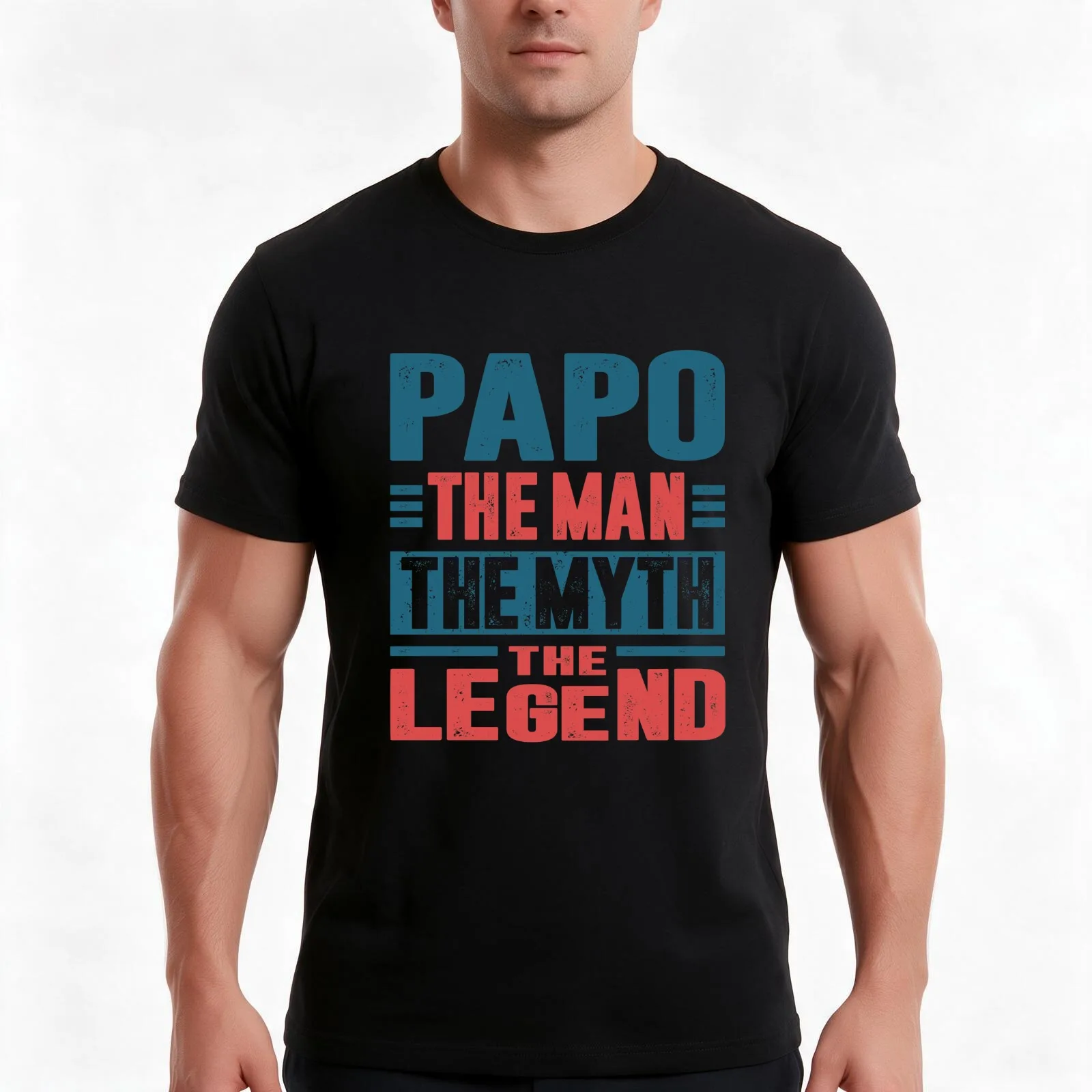 Papo The Man The Myth T-Shirt Summer Casual Cotton Tee Oversized Streetwear Tops Vintage Graphic Print Unisex Men Women
