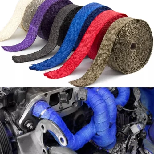 5cm * 1/5/10/15m cabezal de escape de fibra de vidrio envoltura térmica Universal motocicleta coche silenciador cinta térmica rollo de aislamiento tubo resistente
