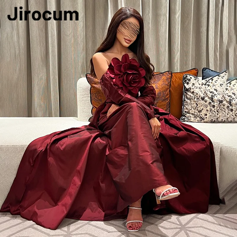 

Jirocum Elegant Vintage Floral Prom Dresses Sweet Women's Strapless Party Evening Gown Custom Saudi Arabia Formal Occasion Dress