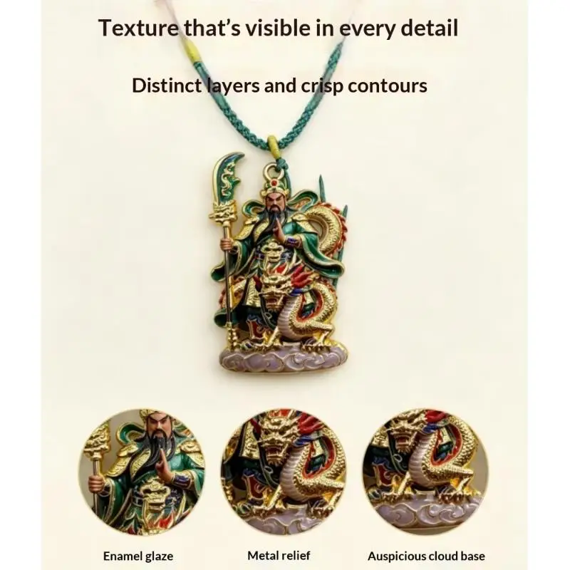 1Pcs Meaningful Gift Double Sided Carved Deity Of Wealth Pendant Necklace Exquisite Sculpture Talisman Jewelry For Men Boyfrien