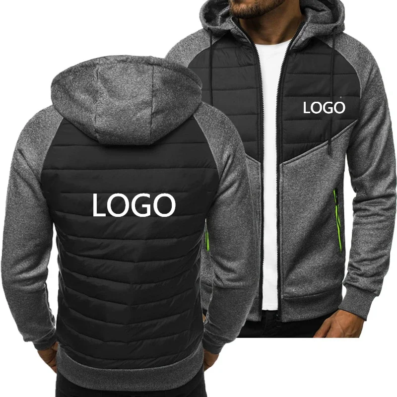 2023New Spring Autumn Custom Logo Hoodie Men's Fashion Sport Casual Sweatshirts Cardigan Zipper Long Sleeve Jacket