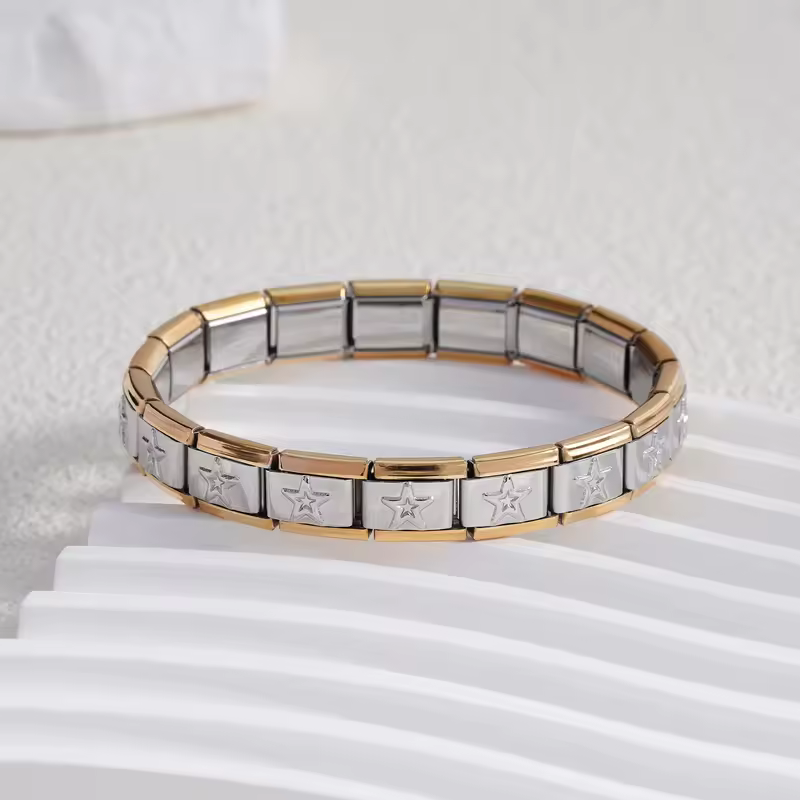 For Women Men Italian Charm Link 9mm Width Silver Gold Color Stainless Steel Bracelets on Hand DIY Making Jewelry Wholesale - Image 23