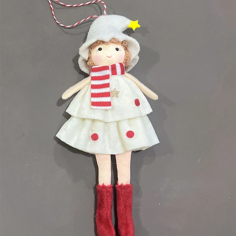 1pcs Elegant Christmas Angel Cake Dress Girl Hanging Ornament, Xmas Tree Home Party Hanging Decorations Supplies