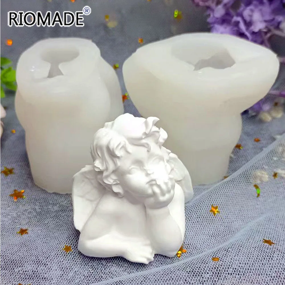 Cute Creative Angel Candles Mould Aromatic Resin Baking Appliance Cake Decoration Cupid Gypsum Chocolate Diy Silicone Mold