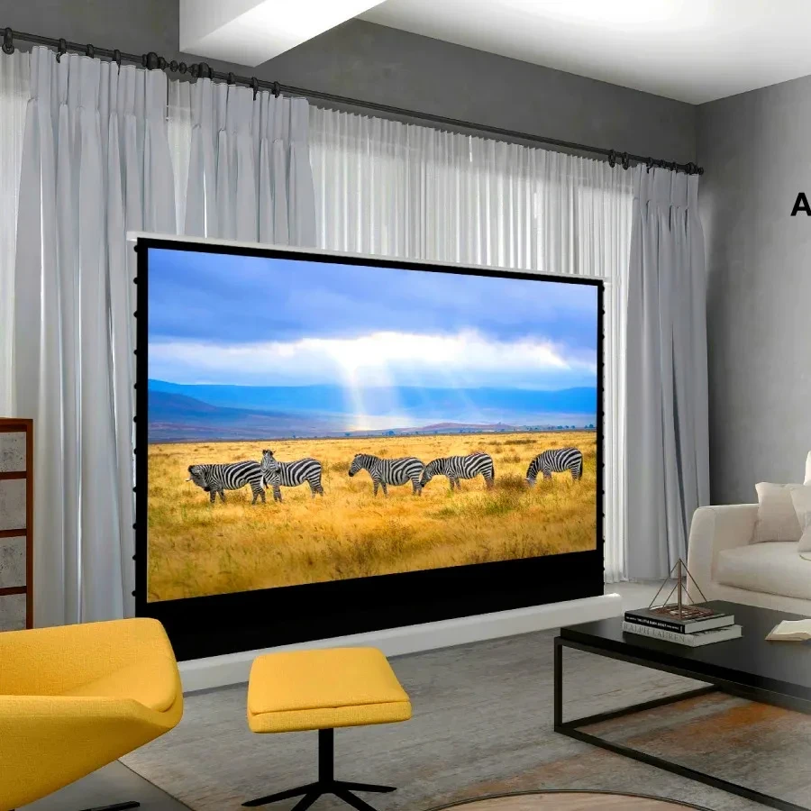 

100'' 110'' 120'' 135'' 150'' 16:9 16:10 Electric Motorised Pop-Up/ Floor Rising Projector Screen With Ambient Light Rejecting