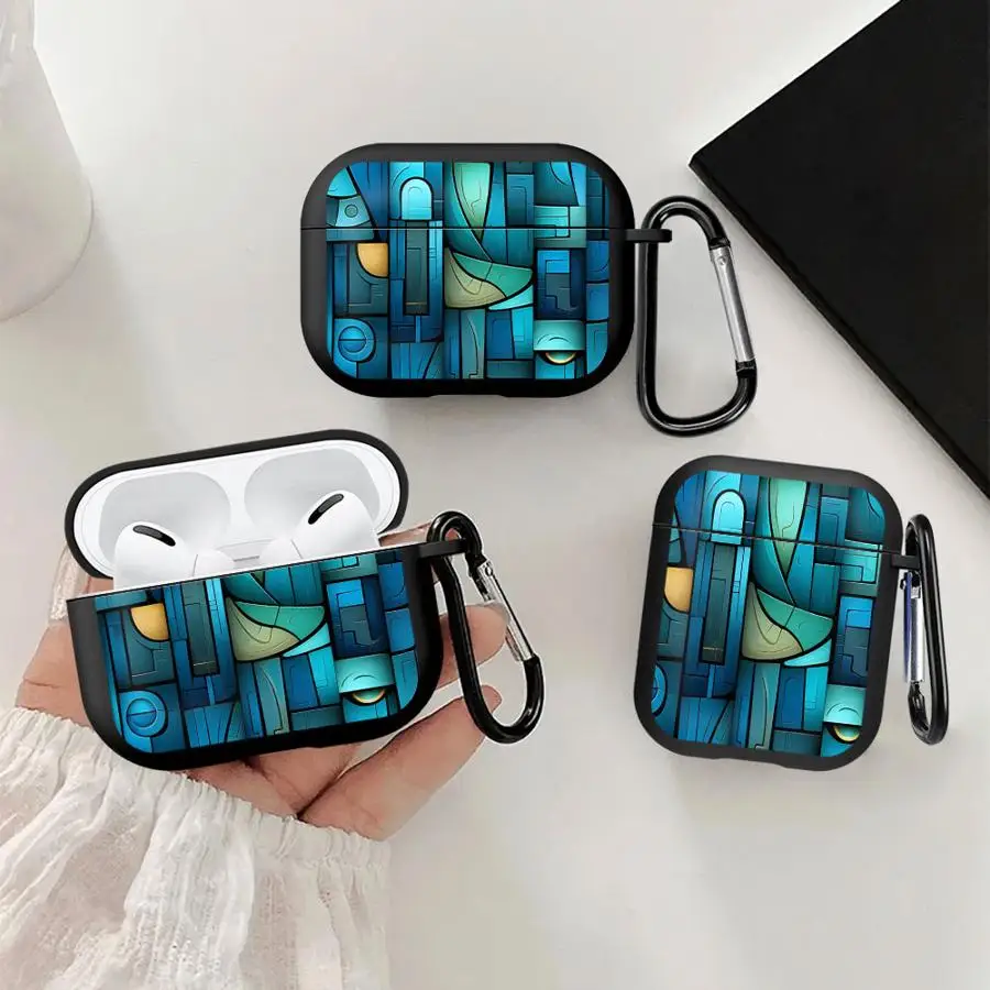Geometric Abstract Art Case For Airpods 4 Pro2 1 Pro Pro3 2 3 Earphone Cases Cover