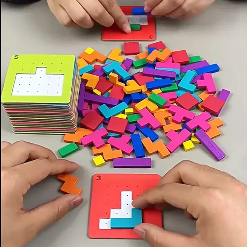 3d duas pessoas interativo desktop jogo de quebra-cabeça tangram matemática brinquedos blocos de construção placa cor forma jogo para crianças presentes quente