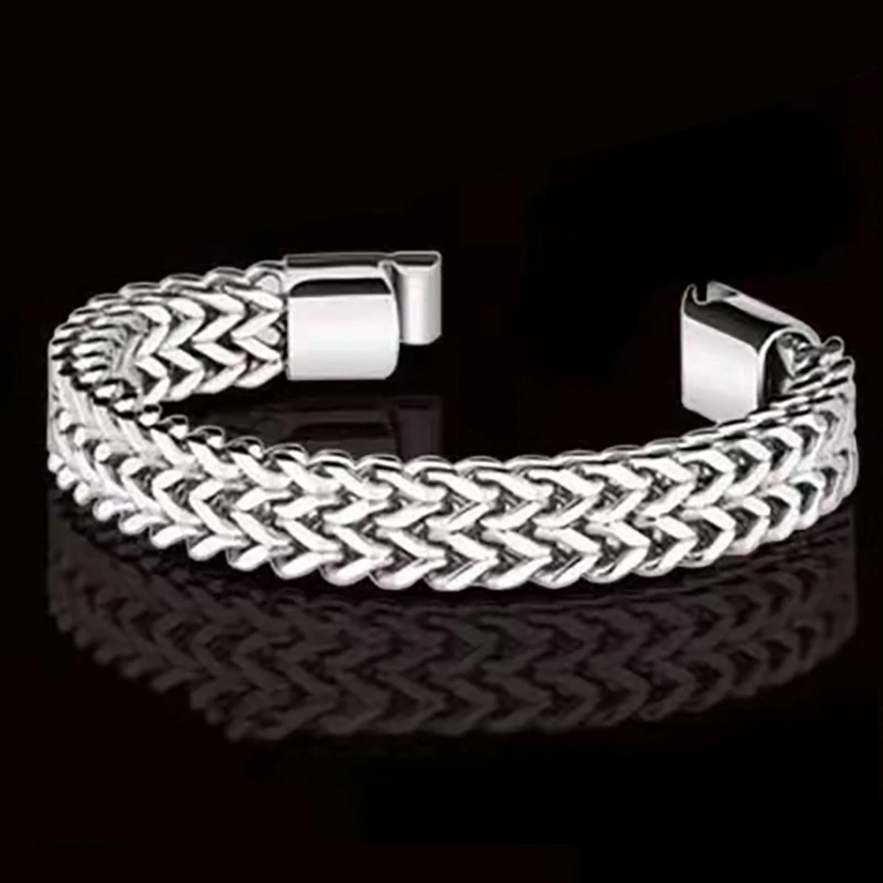 Elegant Ladies Bracelet Stainless Steel Chain Bracelet Adjustable Length Bangle