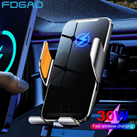 Automatic Clamping 30W Fast Car Wireless Charger for Samsung S22 S21 iPhone 14 13 12 11 XR 8 Infrared Sensor Phone Holder Mount