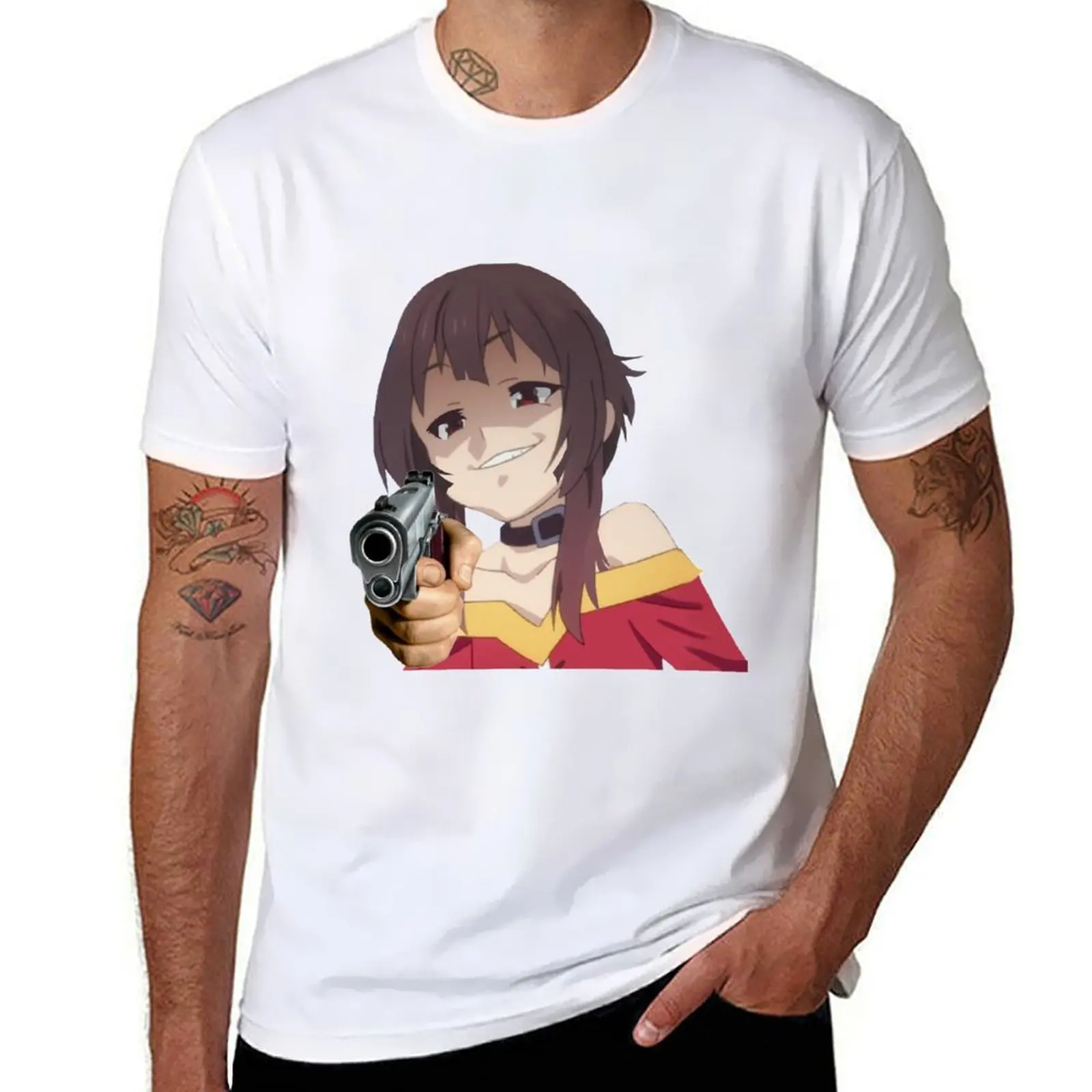 

Smug Megumin Gun (KonoSuba) T-Shirt t shirt man designer anime t shirts for man T-Shirt