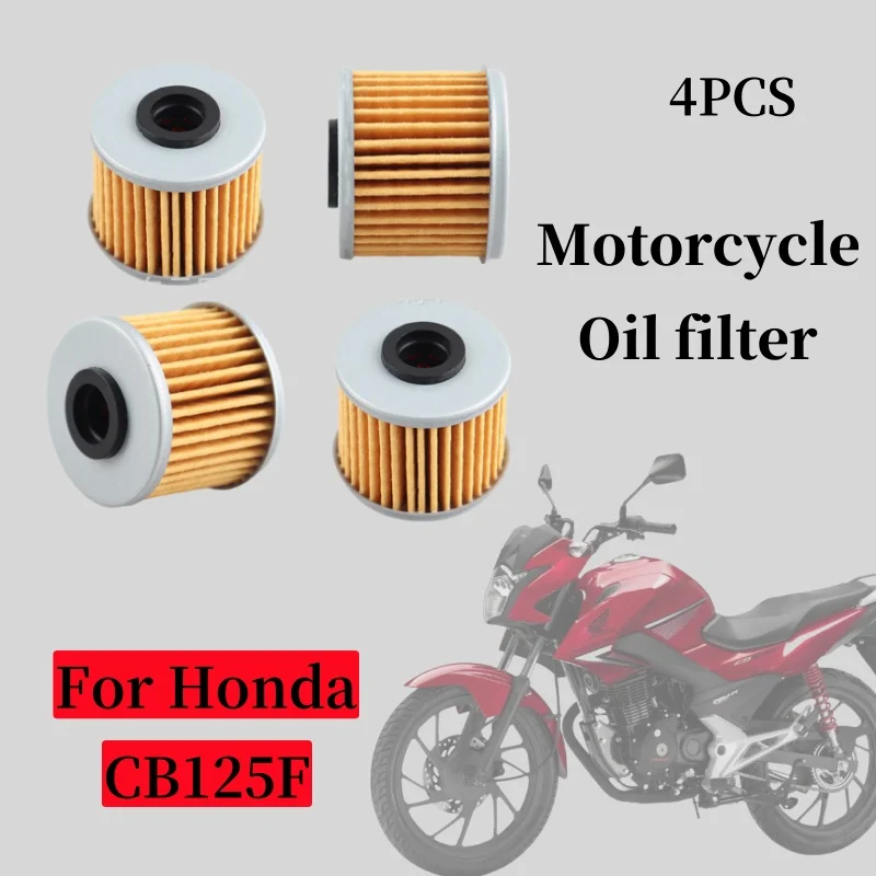 4 Pcs Motorcycle Oil Filter Element for Honda CB125F CB 125F 15412-K0N-D01 Element Filter Grille Moto Bike Bicycle Accessories