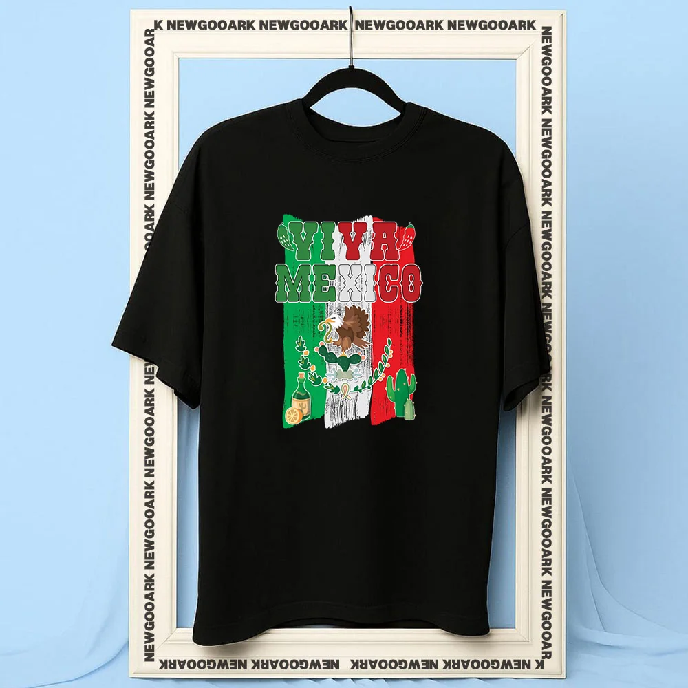 Playera Dia de la Independencia Mexicana Viva Mexico bandera de Mexico t-shirt woman man Casual cotton printed t shirts Adult