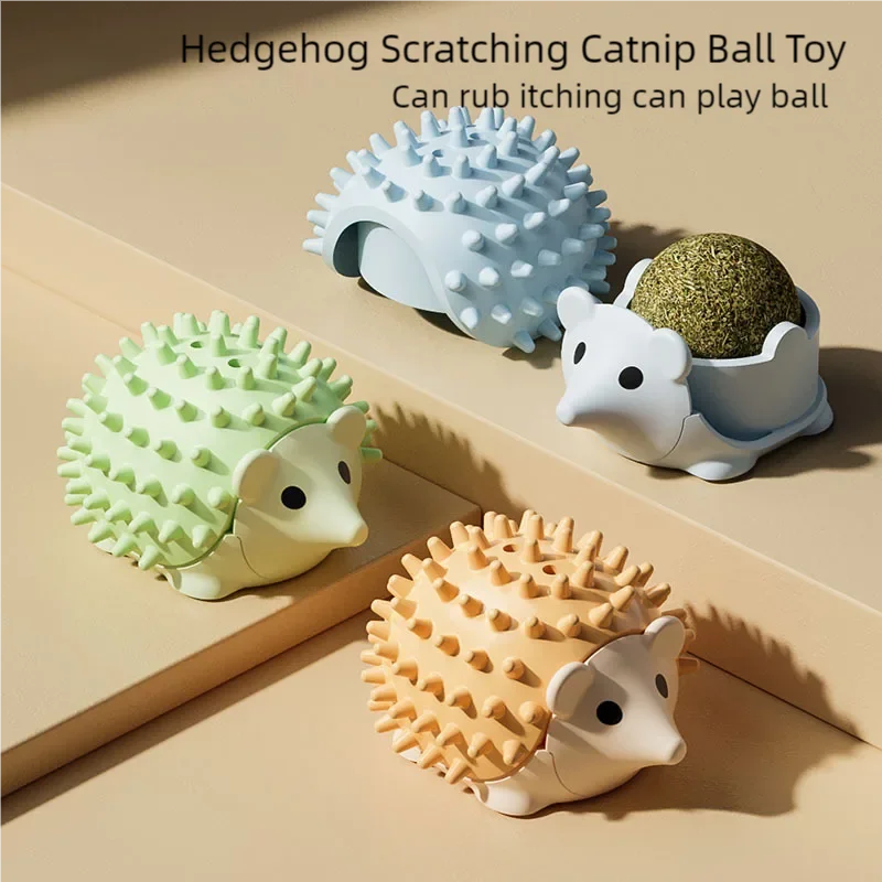 Toy Hedgehog Itching Device Teeth Grinding Licking LeCat Mint Ball Toy Cat Self Hi, toys