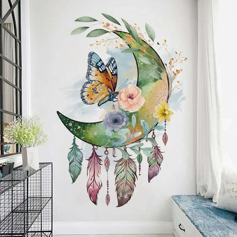 

Butterfly dream catcher wall sticker warm bedroom room bedside decoration self-adhesive wall stickers