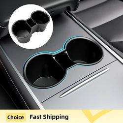 for Tesla Model 3 3+ Highland Model Y 2024 Center Console Cup Holder Insert Silicone Slot Slip Drink Limiter New Car Accessories