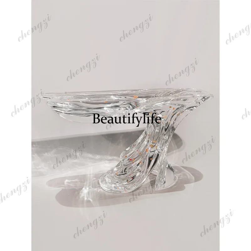 D183 light luxury acrylic entrance table, home villa crystal entrance table, wall decoration table