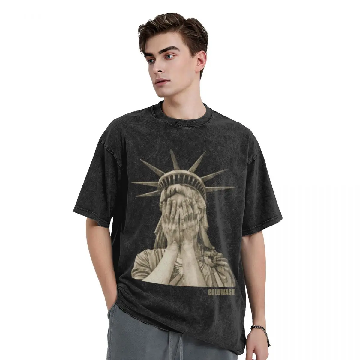 LADY LIBERTY T-Shirt vintage clothes blacks cute clothes oversized graphic tee mens cotton t shirts