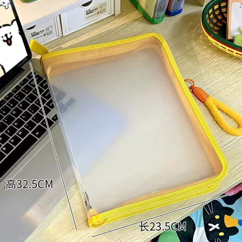 1 قطعة الحقيبة شفافة سستة حقيبة مستندات مقاوم للماء البريدي مجلدات الملفات A4 اللوازم المكتبية المدرسية مقلمة أكياس التخزين