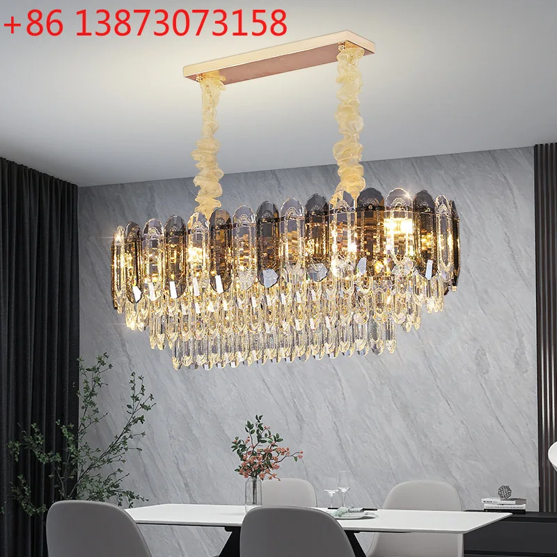 

Новая люстра полного спектра, роскошная атмосфера, хрустальная люстра, роскошный элитный обеденный светильник для спальни