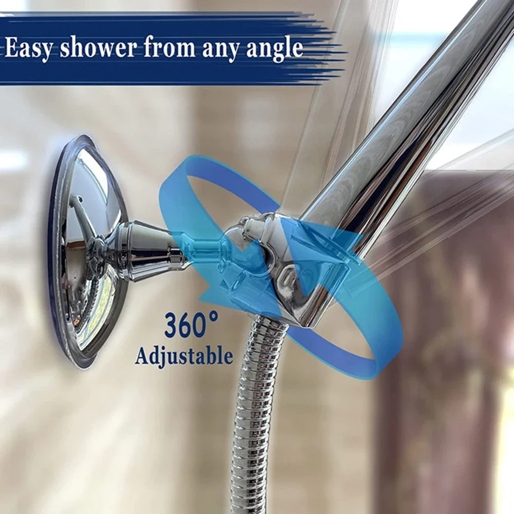 No Punching Strong Suction Cup Shower Head Holder Bathroom Adjustable Base Shower Rail Head Holder Bathroom Bracket