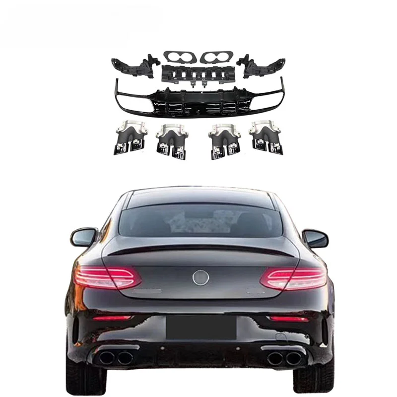 

C43 style for Benz C class coupe C205 upgrade C43 AMG diffuser with exhaust pipe 2015-2021