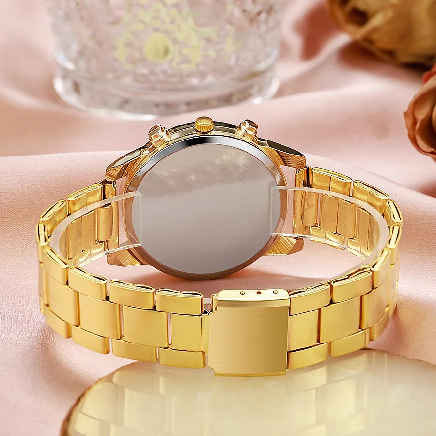 Luxury Casual Round Rhinestone Butterfly Quartz Wristwatch Fashion Ladies Business Steel Belt Diamond Watch Relogio Feminino