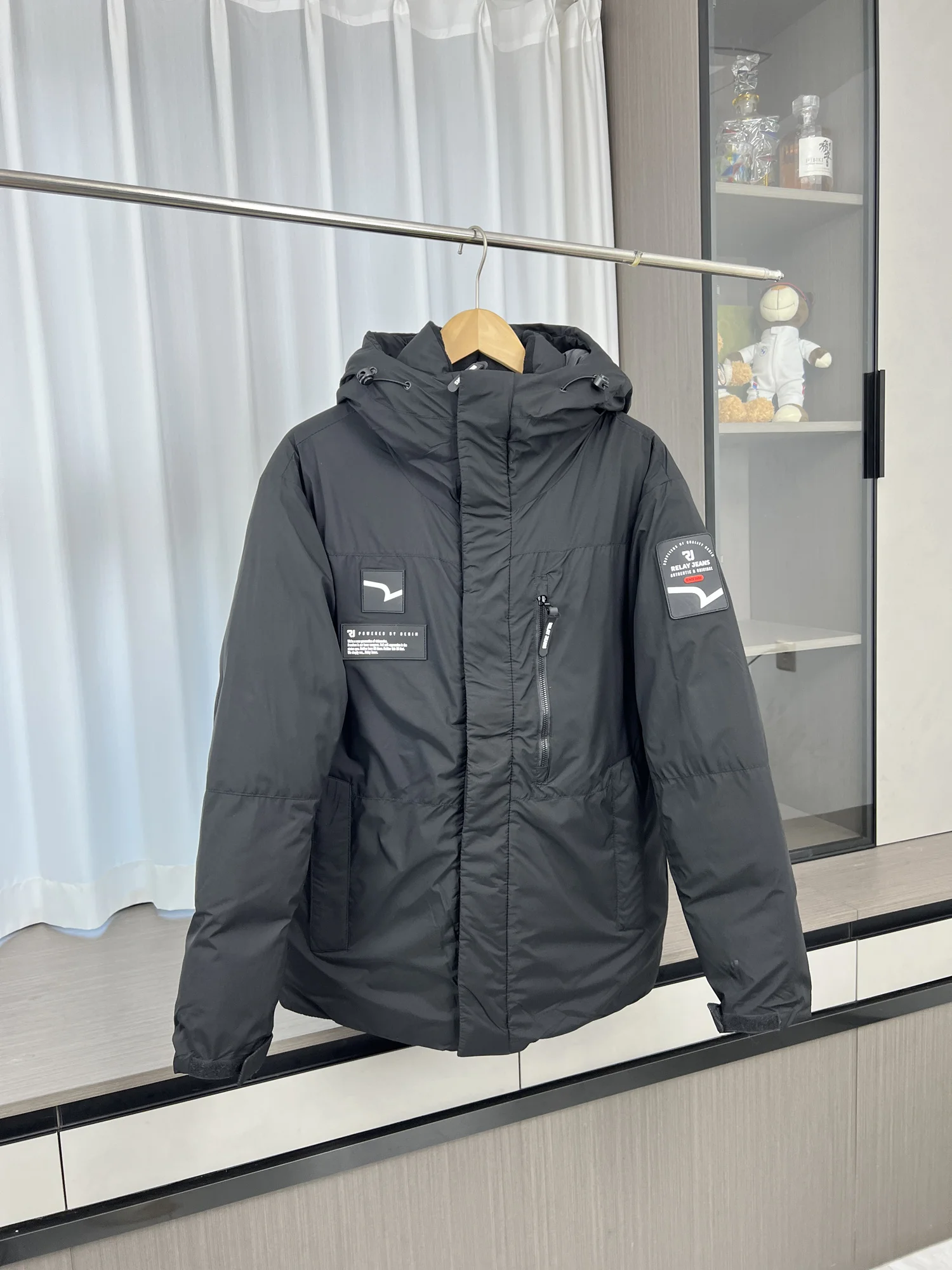 

Водонепроницаемая ветрозащитная зимняя хлопковая куртка для мужчин, уличная спецодежда, удерживающее тепло пальто с капюшоном, молодежное модное пальто-стойка