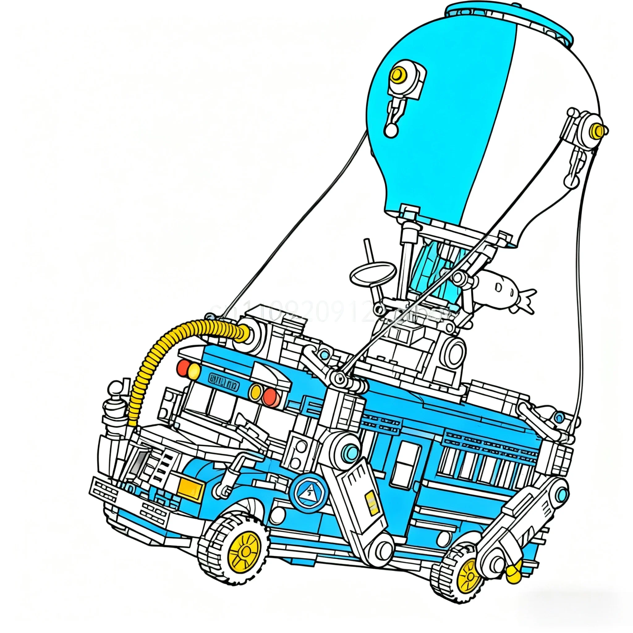 

954PCS Hot Air Balloon Battle Bus Building Block Model Toy, Birthday, Christmas, Thanksgiving Gift, Home Decoration