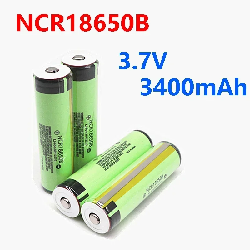 100% Original 18650 3.7V PCB Battery for NCR18650B 3400mAh High-capacity Li-ion Rechargeable Battery PCB Protected+Free Shopping