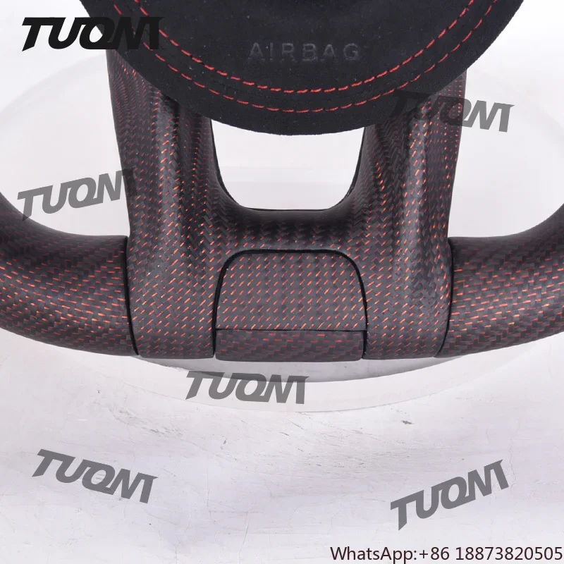 عجلة قيادة جلدية من ألياف الكربون مزورة مخصصة مناسبة لمرسيدس بنز W205 W204 A45 CLE GLC