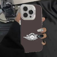 1pc Cactus Jack Jordan Inspired Logo Phone Case IMD Color Silver Shell For IPhone 16 15 14 13 12 11 Pro Max Plus