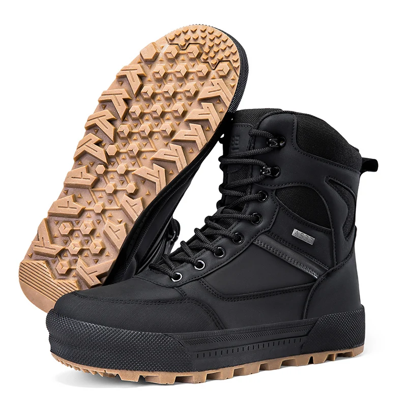 Men's High-Top Tactical Boots, Breathable Combat Training Boots, Large Size Anti-Slip Wear-Resistant Outdoor Hiking Boots