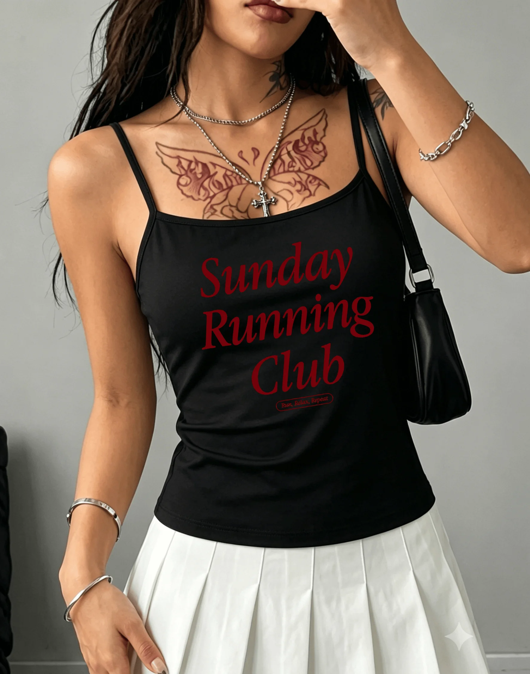 Sunday Running Camisole Girls Letter Tank Top Gym Workout Tennis Outfits Vest Aesthetic Athletic Sporty Summer Crop Tops
