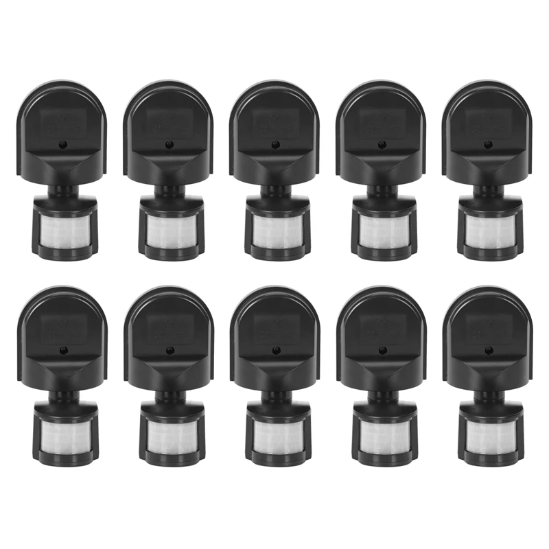 10X Ac110v-240V Outdoor Pir Motion Sensor Switch Wall Light Lamp 180 Degree Sensor Detector Pir Motion Sensor LED Switch