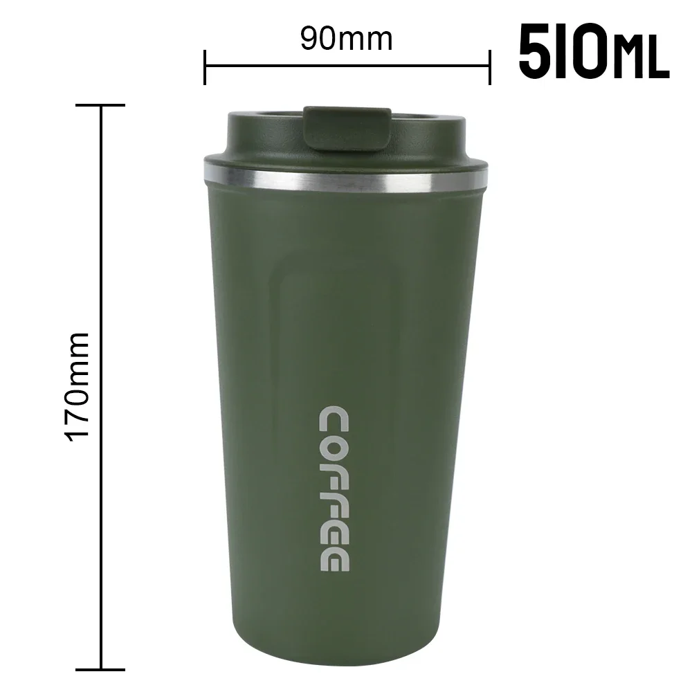 トラベルサーモカップ,ステンレス鋼,お茶用,コーヒーマグ,車用,漏れ防止,水とコーヒー,ダブルカップ,380 510ml