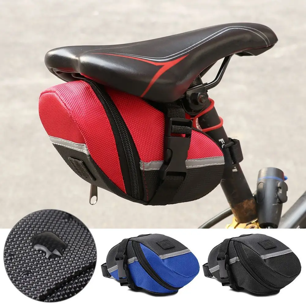 Portable Nylon Nylon Bicycle Bag Black Blue Red Waterproof Mountain Bike Saddle Storage Large Capacity MTB Tail Bag