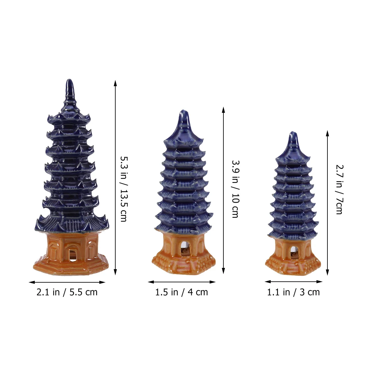 

Ceramics Pagoda Decor Colorful 4inch Durable Fish Tank Aquarium Tower Ornament Decoration Scenery Landscape Fish Tank Pagoda