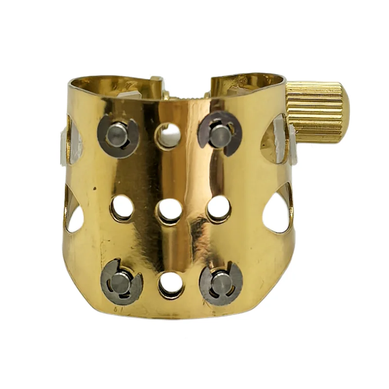 Six degree space E-adjustable Alto saxophone horn clip clamp whistle clip 4-point contact vibration distribution silicone cap